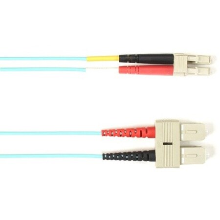 Black Box Om4 50-Micron Multimode Fiber Optic Patch Cable - Ofnp Plenum, Sc-Lc,  FOCMPM4-030M-SCLC-AQ